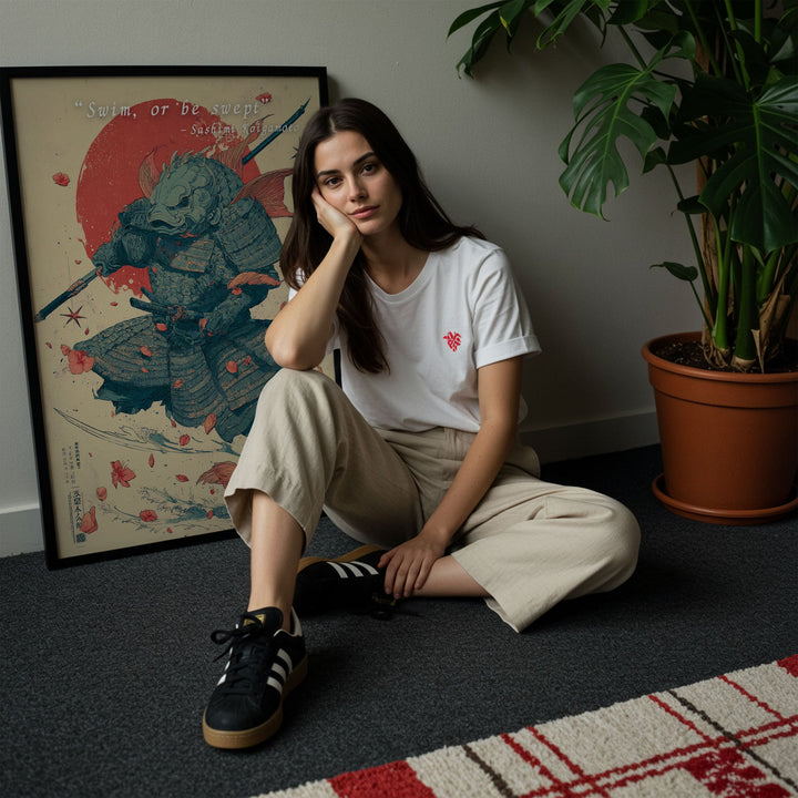 Koigamoto Fish Samurai Japanese Vintage Poser wall - art - picture - poster