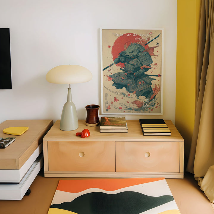 Koigamoto Fish Samurai Japanese Vintage Poser wall - art - picture - poster