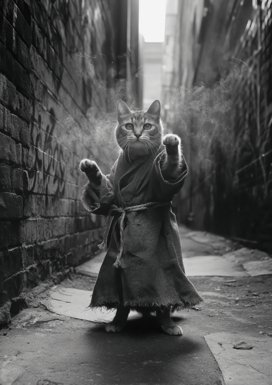 Kung Fu Cat Wall Art