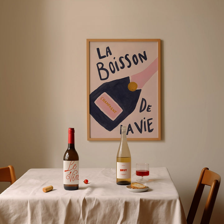 La Boisson De La Vie Champagne Print - Style My Wall