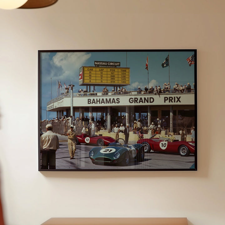 La Dolce Vita Bahamas Grand Circuit Wall Art,livingroom,timber border