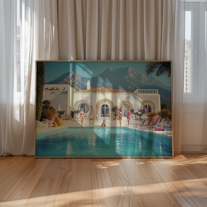 La Dolce Vita Mountain Side Pool Amalfi | Art & Canvas Print