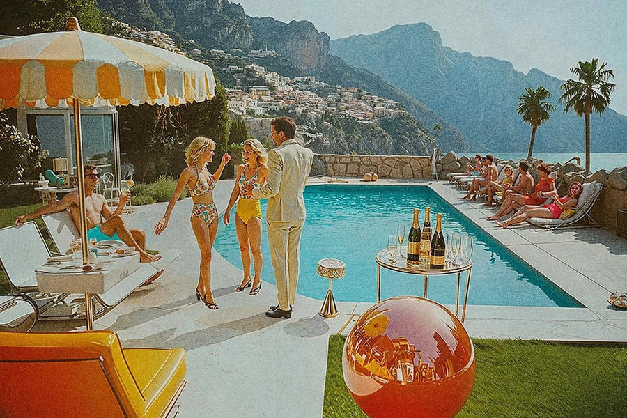 La Dolce Vita Poolside Party Retro Print