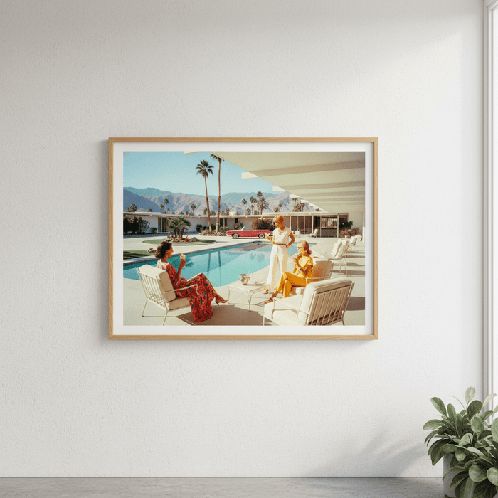 La Dolce Vita Poolside Spilling the Tea | Art & Canvas Print