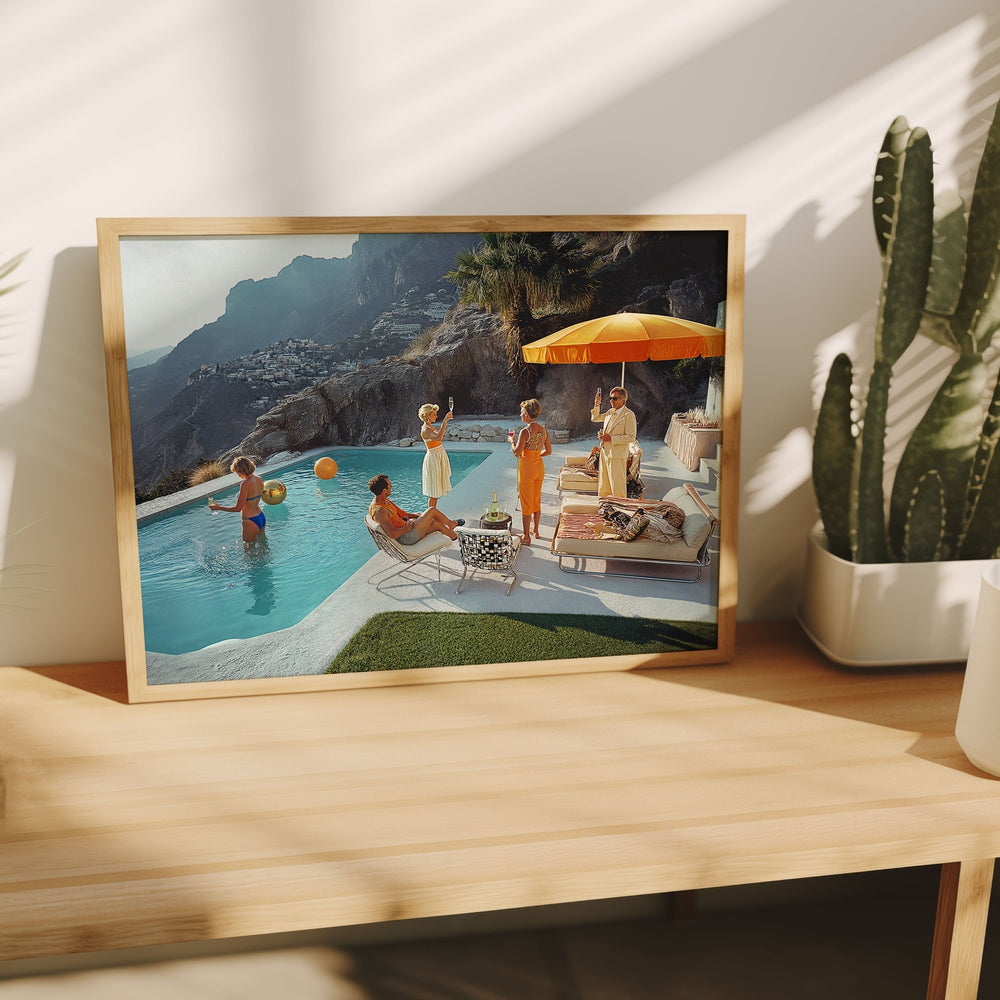La Dolce Vita Retirement Party Vintage Photograph,livingroom,timber border