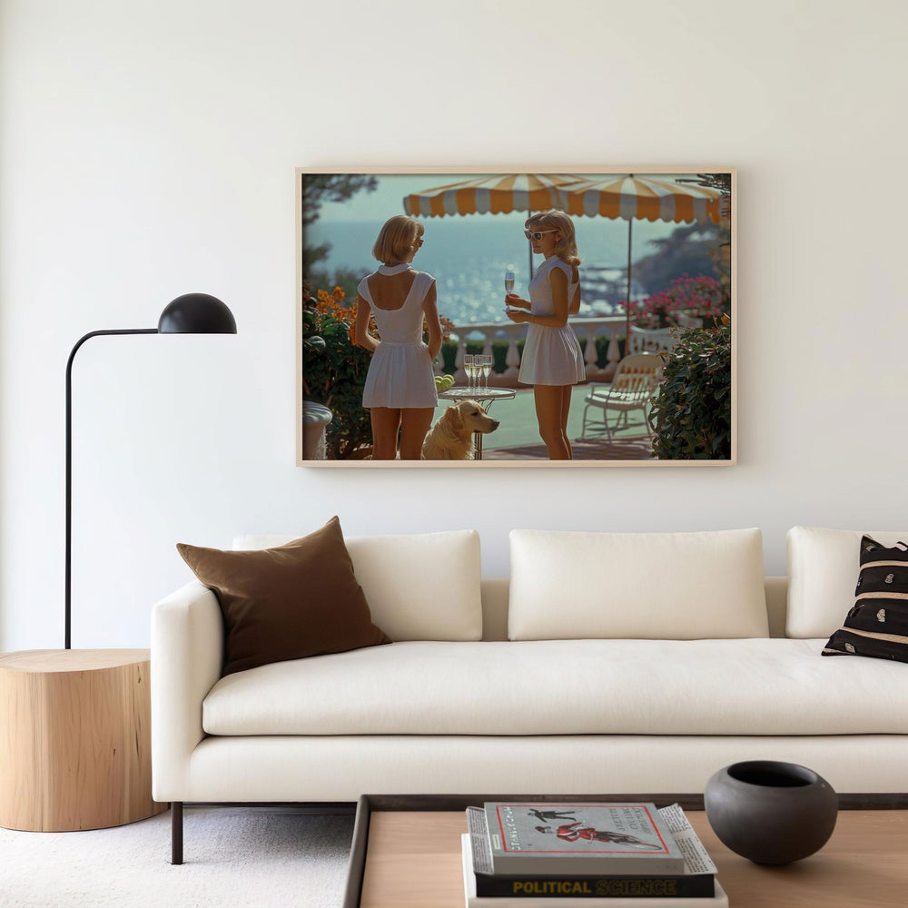 La Dolce Vita Tennis in Tivoli,gallery wall,timber border
