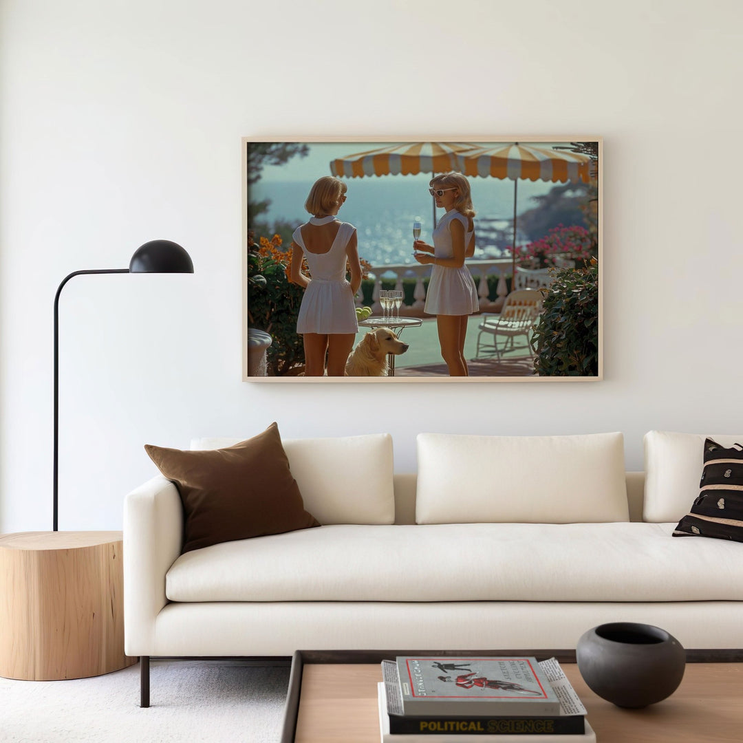 La Dolce Vita Tennis in Tivoli,gallery wall,timber border