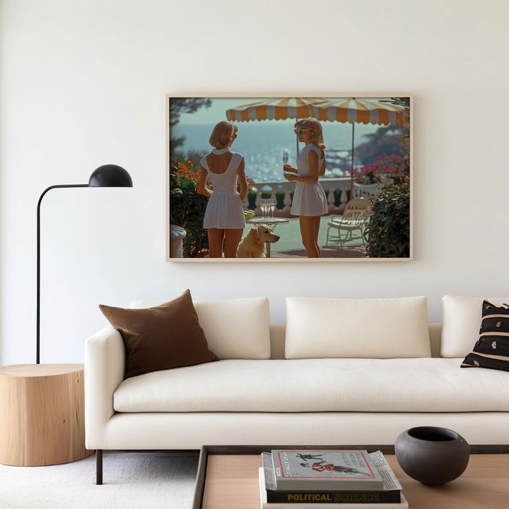 La Dolce Vita Tennis in Tivoli,gallery wall,timber border