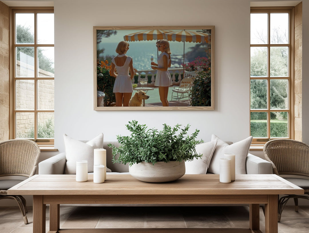 La Dolce Vita Tennis in Tivoli,gallery wall,timber border