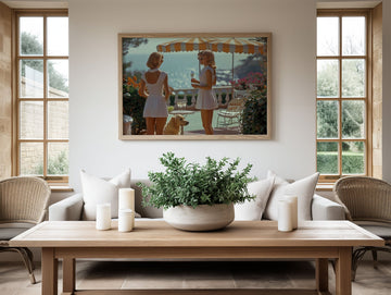 La Dolce Vita Tennis in Tivoli,gallery wall,timber border