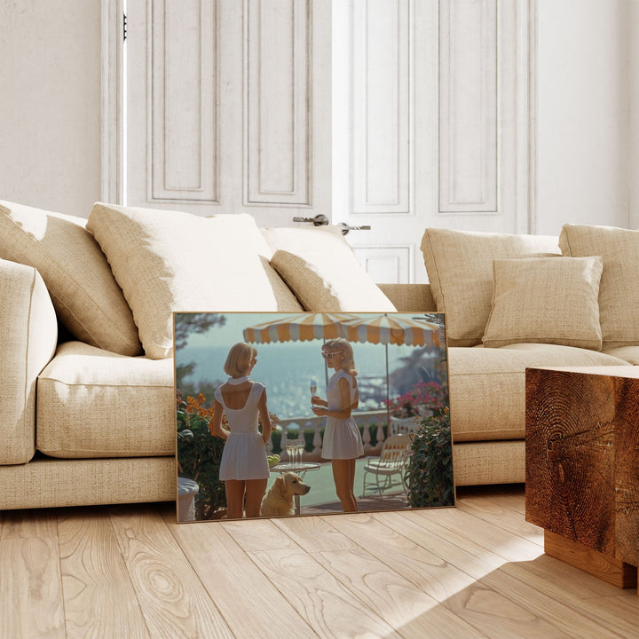 La Dolce Vita Tennis in Tivoli,gallery wall,timber border