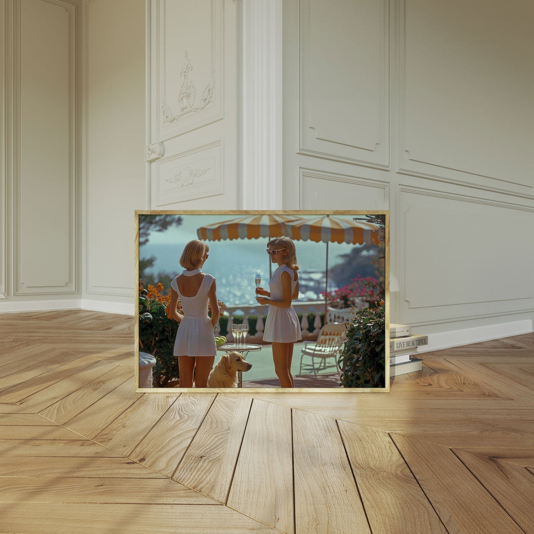 La Dolce Vita Tennis in Tivoli,gallery wall,timber border