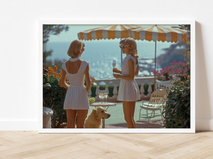 La Dolce Vita Tennis in Tivoli,gallery wall,timber border