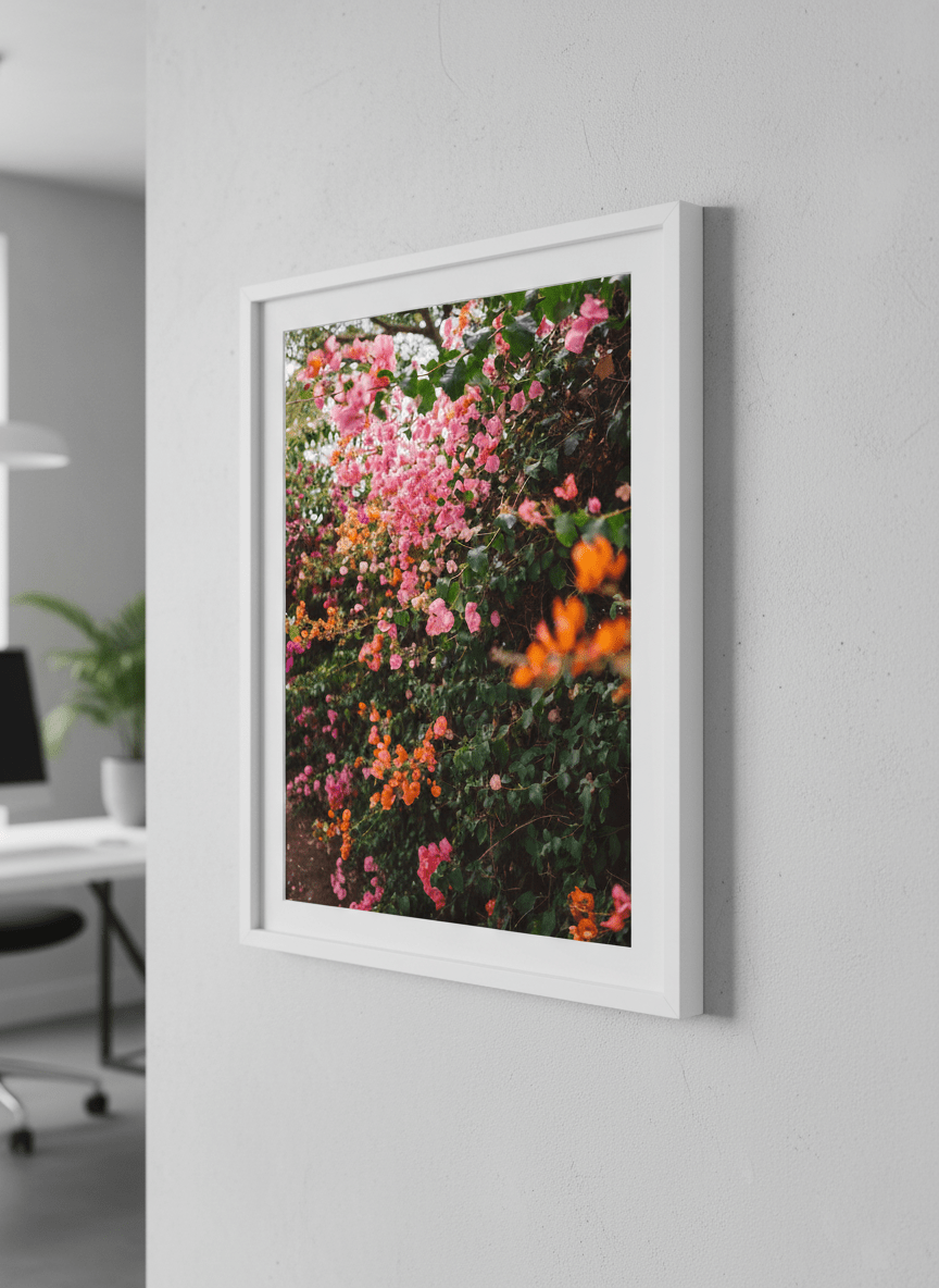 Contemporary wall art featured in a bright modern office workspace