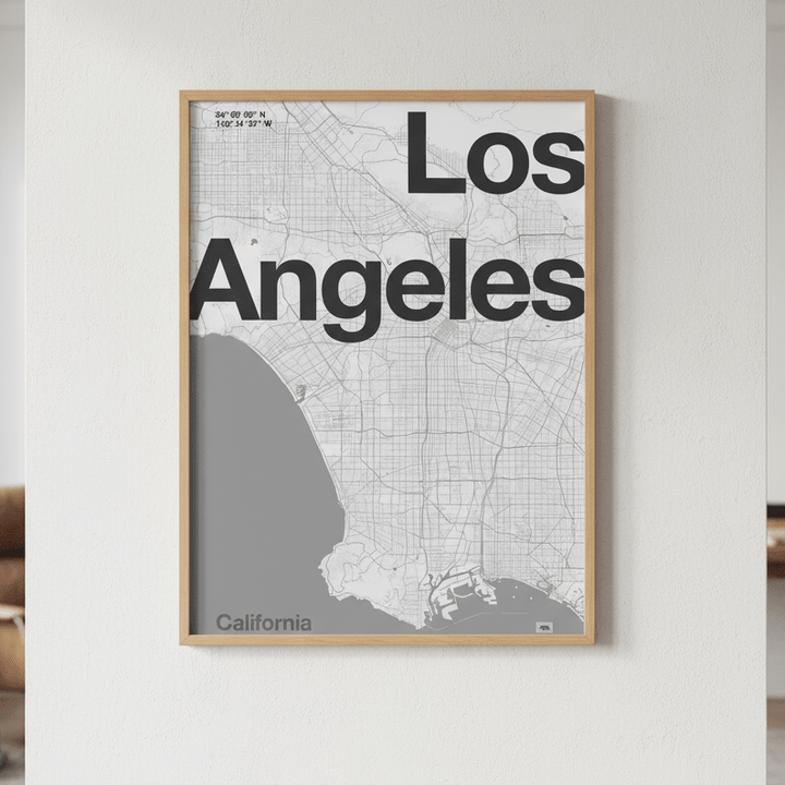 LA Minimal Map by Florent Bodart wall - art - picture - poster