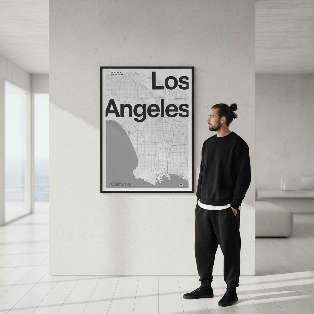 LA Minimal Map by Florent Bodart wall - art - picture - poster