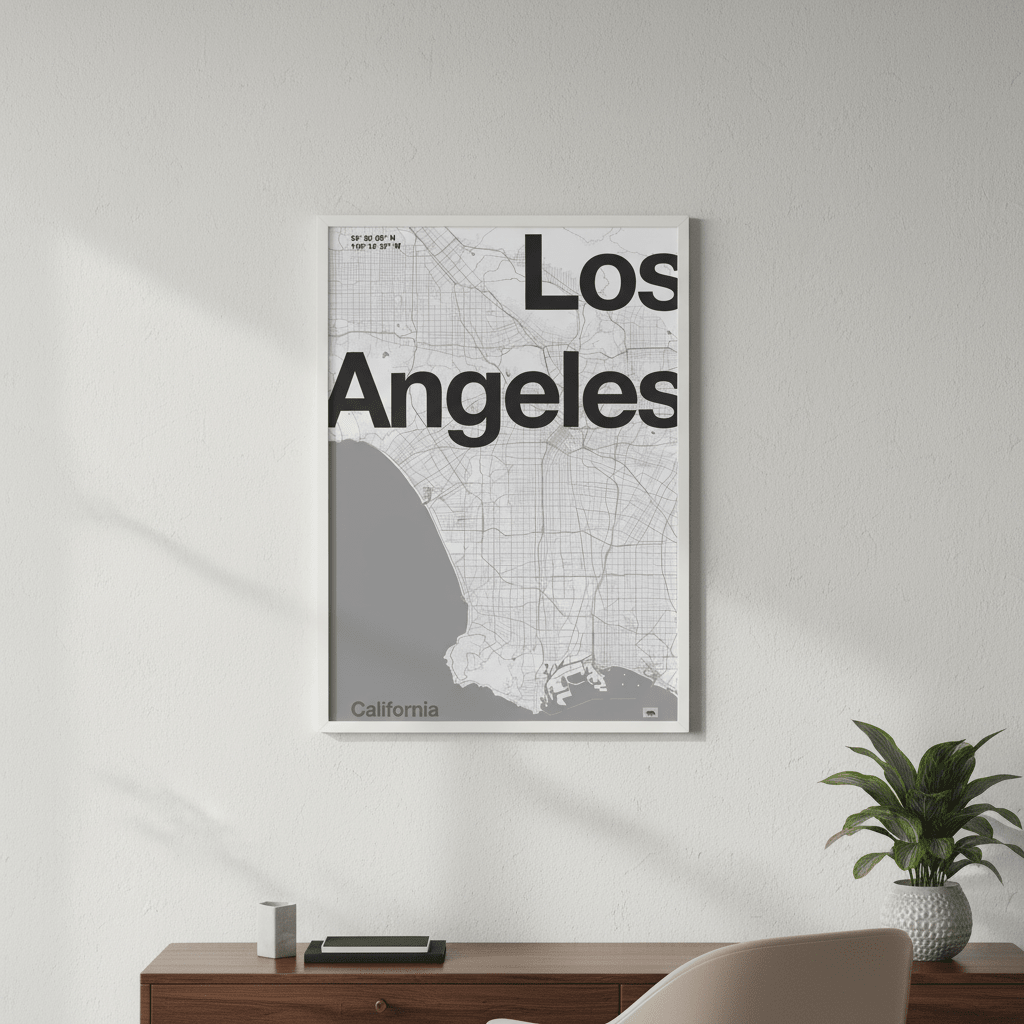 LA Minimal Map by Florent Bodart wall - art - picture - poster