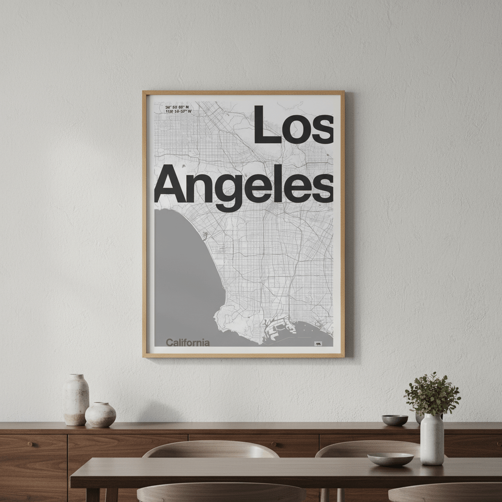 LA Minimal Map by Florent Bodart wall - art - picture - poster