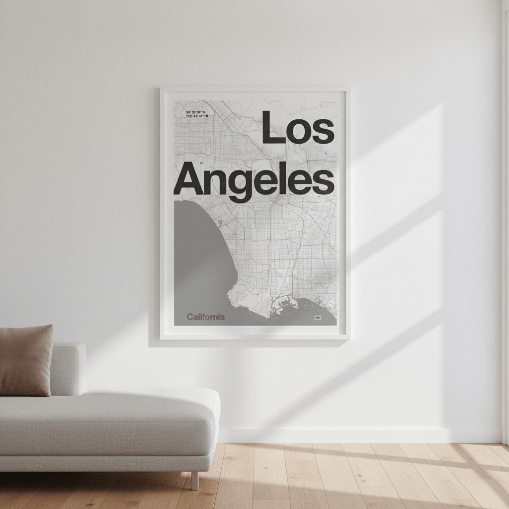 LA Minimal Map by Florent Bodart wall - art - picture - poster