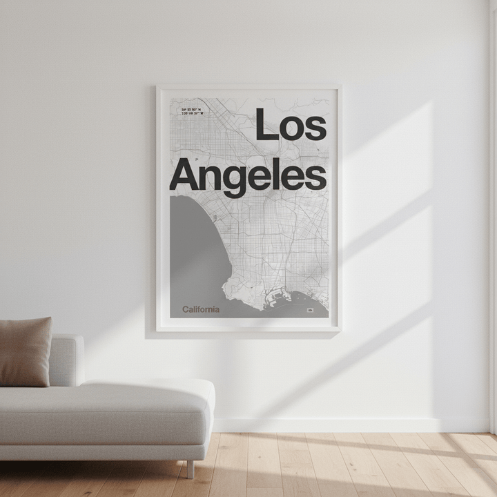 LA Minimal Map by Florent Bodart wall - art - picture - poster
