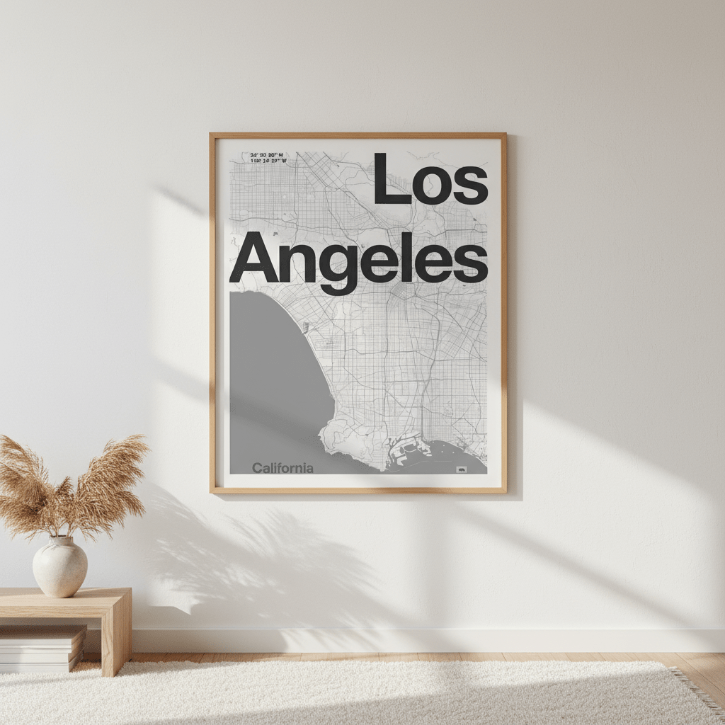 LA Minimal Map by Florent Bodart wall - art - picture - poster
