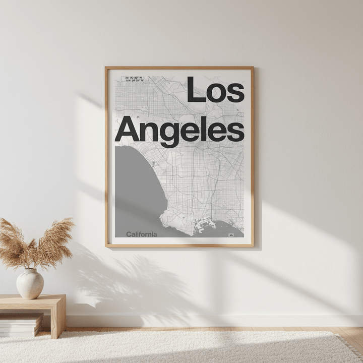 LA Minimal Map by Florent Bodart wall - art - picture - poster