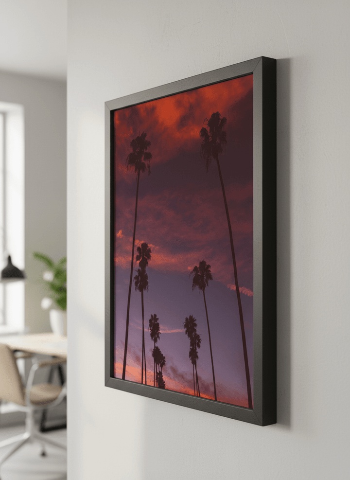 Contemporary wall art featured in a bright modern office workspace