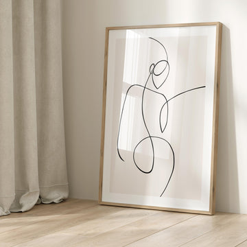 Lady Line Art Wall Print - Style My Wall