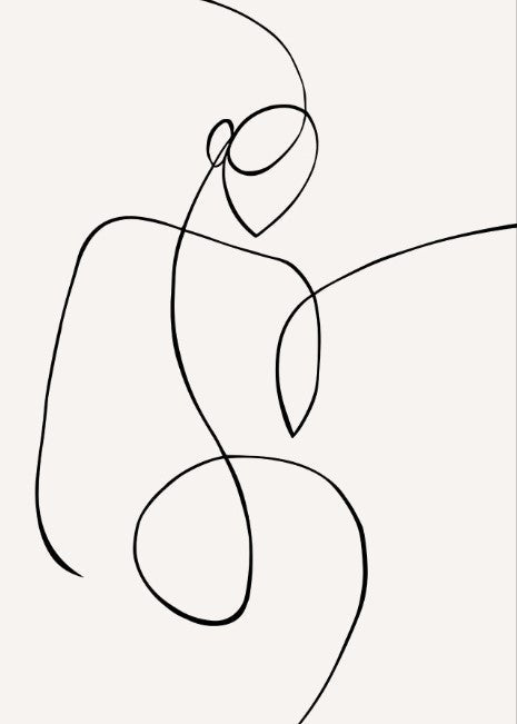Lady Line Art Wall Print