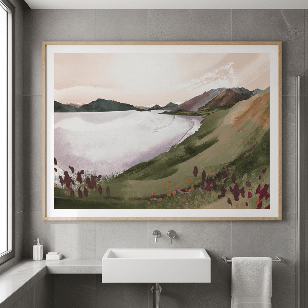 Lake Wakatipu by Deer Muskeeter wall - art - picture - poster