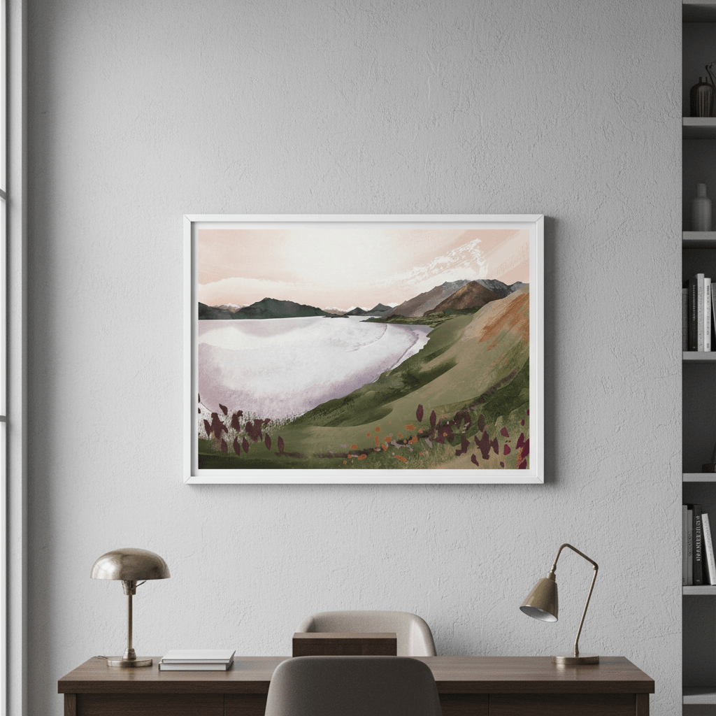 Lake Wakatipu by Deer Muskeeter wall - art - picture - poster