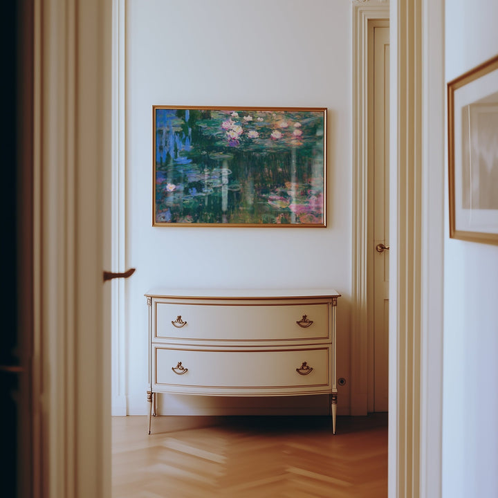 Landscape Water Lilies Impressionist by Monet,livingroom,timber border