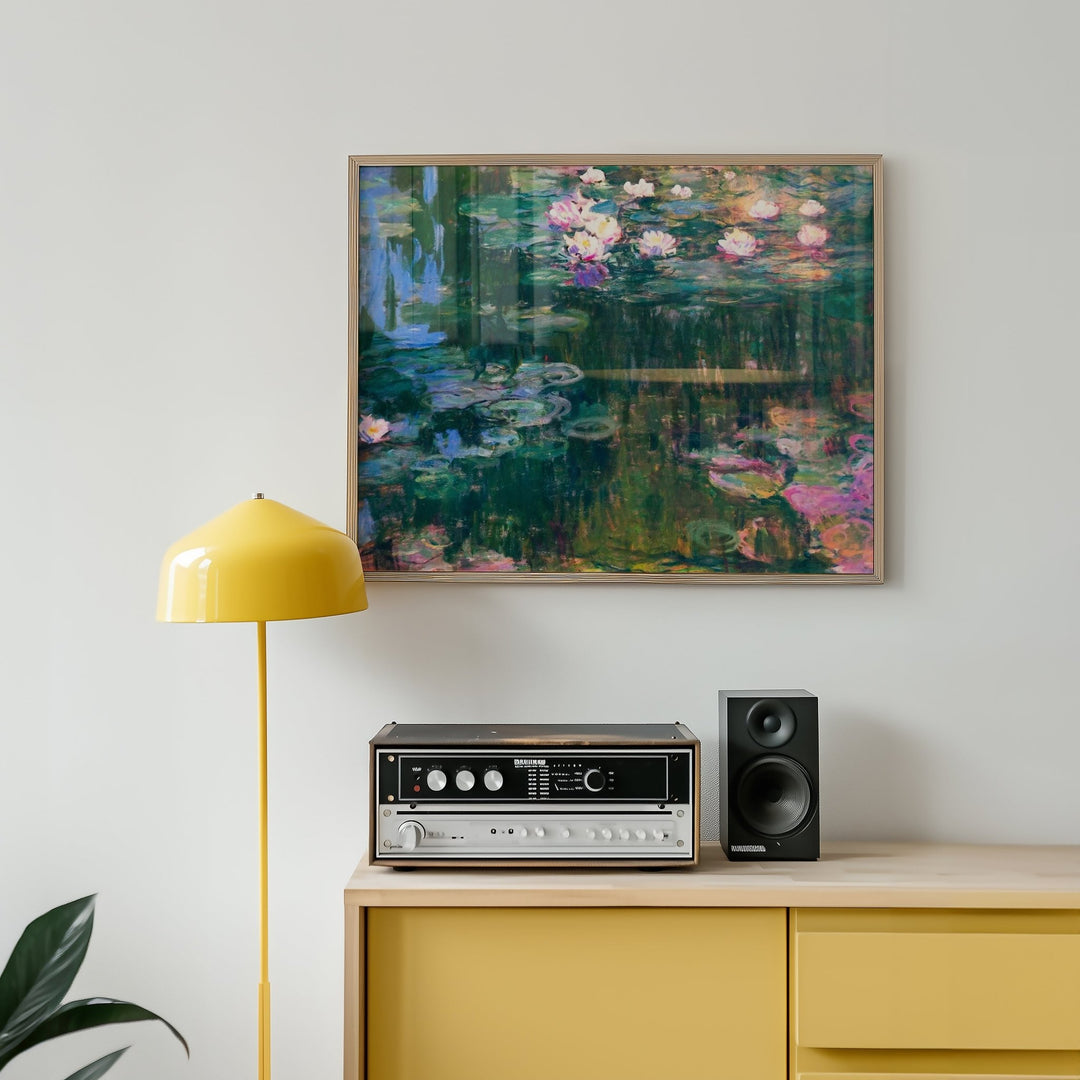 Landscape Water Lilies Impressionist by Monet,livingroom,timber border