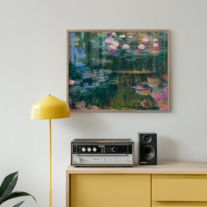 Landscape Water Lilies Impressionist by Monet,livingroom,timber border