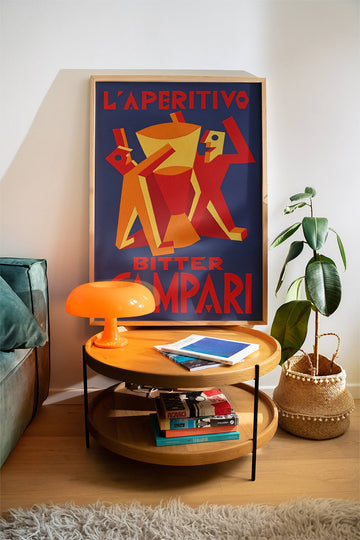 L'Aperitivo Orange Abstract Vintage Poster wall - art - picture - poster