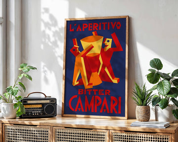 L'Aperitivo Orange Abstract Vintage Poster wall - art - picture - poster