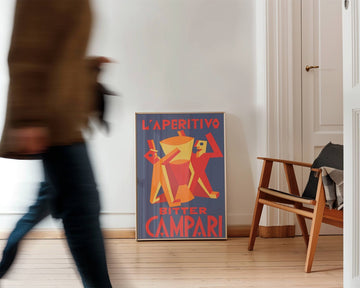 L'Aperitivo Orange Abstract Vintage Poster wall - art - picture - poster