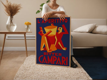 L'Aperitivo Orange Abstract Vintage Poster wall - art - picture - poster