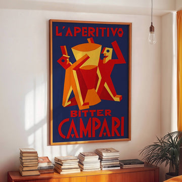 L'Aperitivo Orange Abstract Vintage Poster wall - art - picture - poster