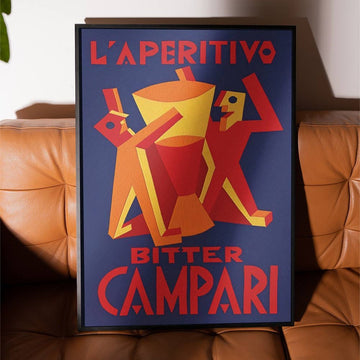 L'Aperitivo Orange Abstract Vintage Poster wall - art - picture - poster