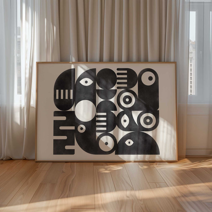 large timber geometric wall art poster