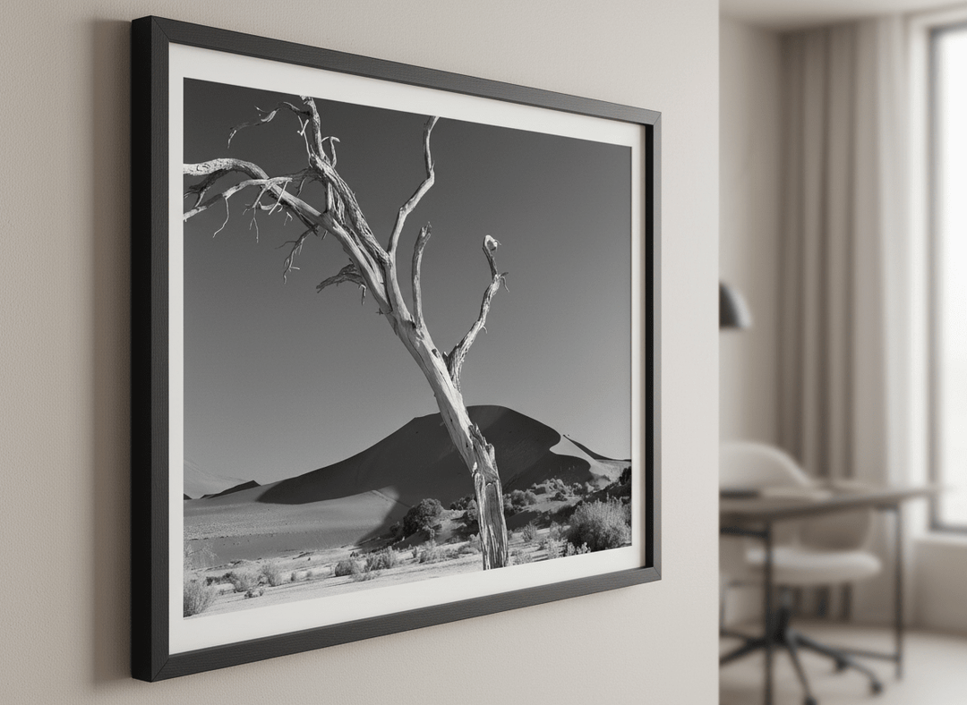 Contemporary wall art featured in a bright modern office workspace