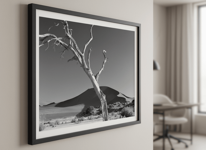 Contemporary wall art featured in a bright modern office workspace