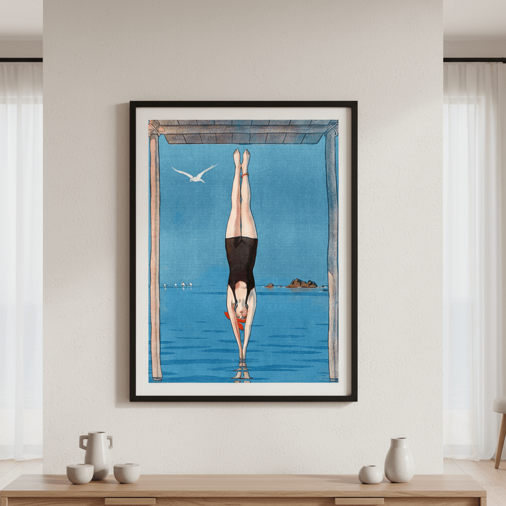 Le Longeon France Diving Vintage Poster wall - art - picture - poster