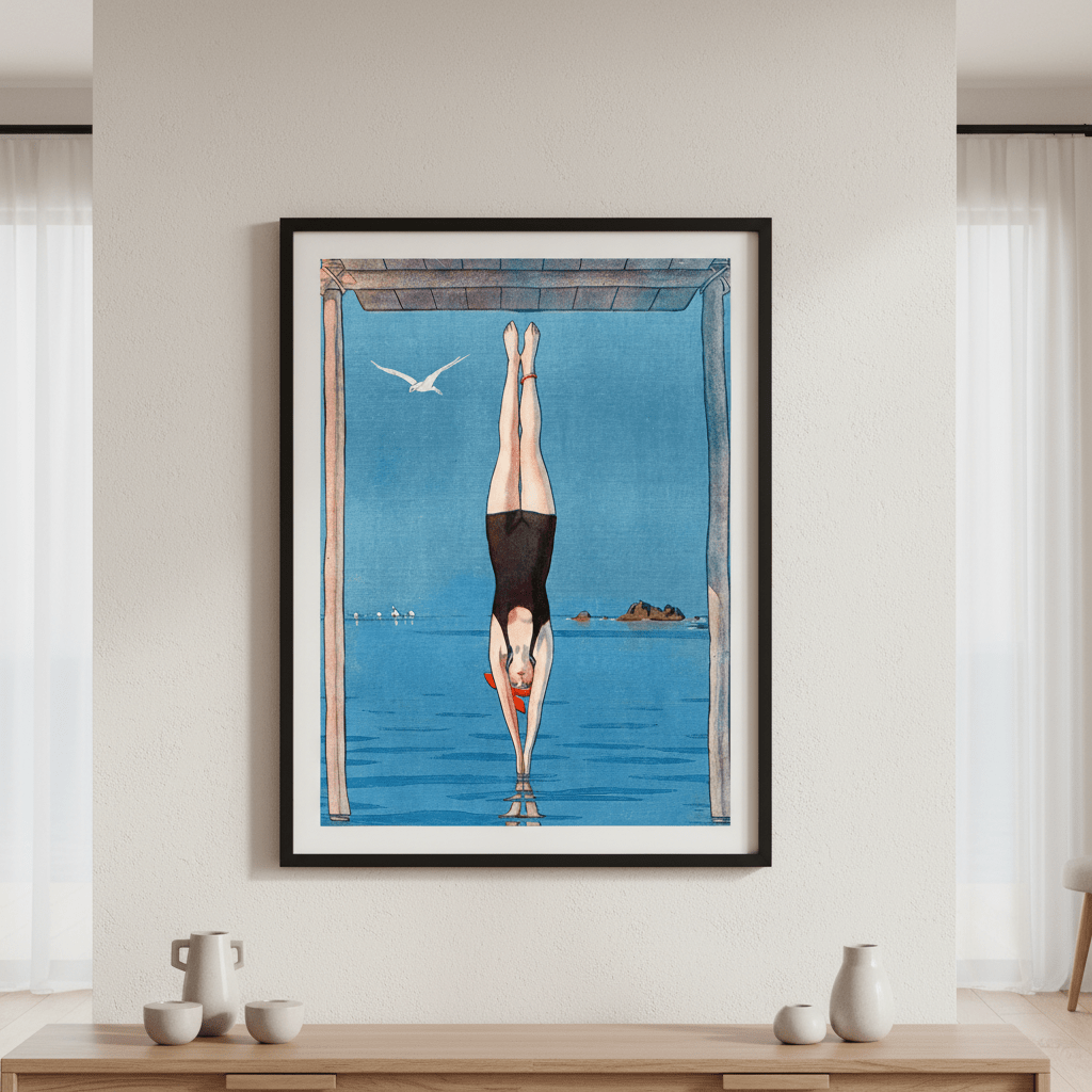 Le Longeon France Diving Vintage Poster wall - art - picture - poster
