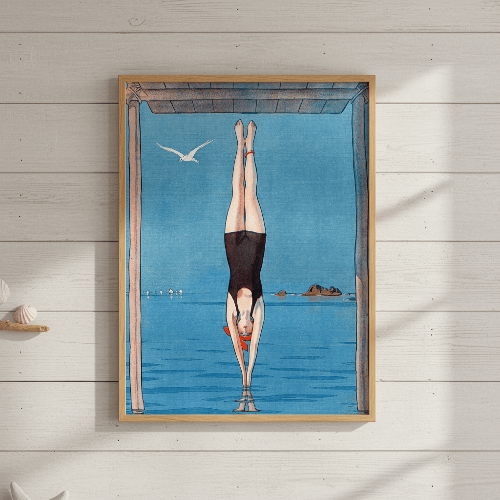 Le Longeon France Diving Vintage Poster wall - art - picture - poster