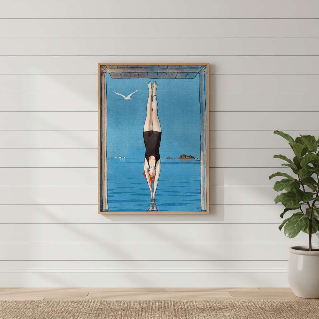Le Longeon France Diving Vintage Poster wall - art - picture - poster