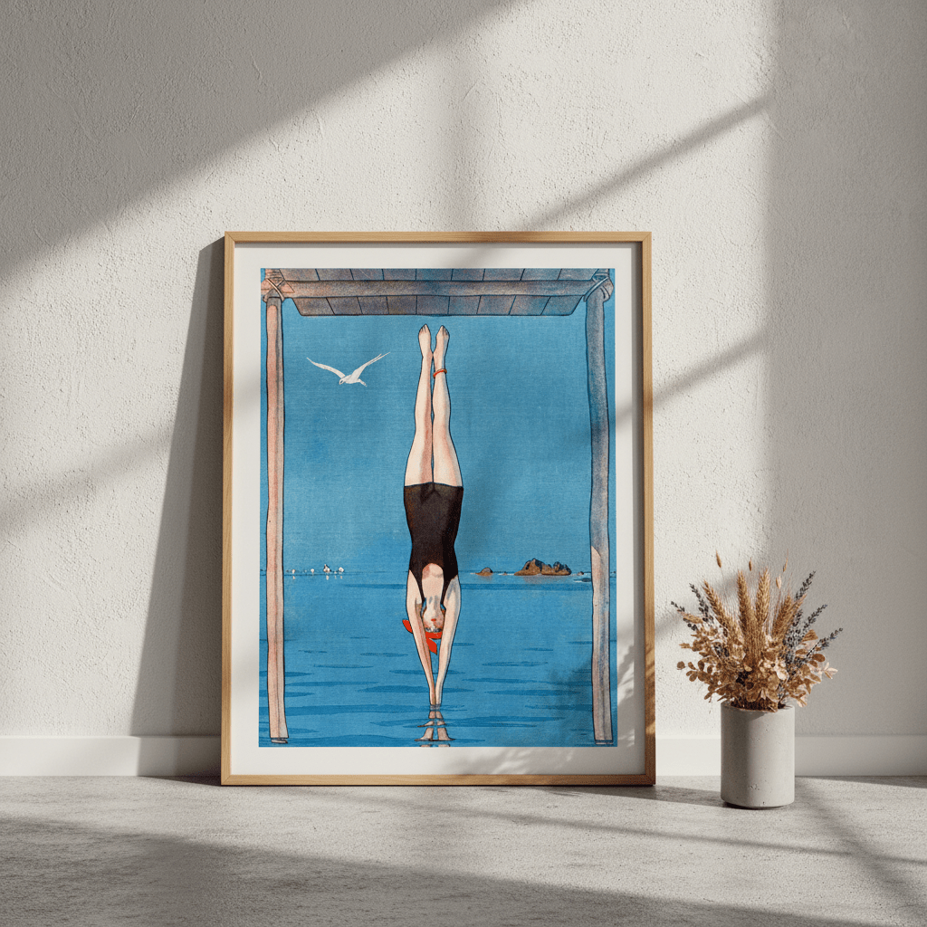 Le Longeon France Diving Vintage Poster wall - art - picture - poster
