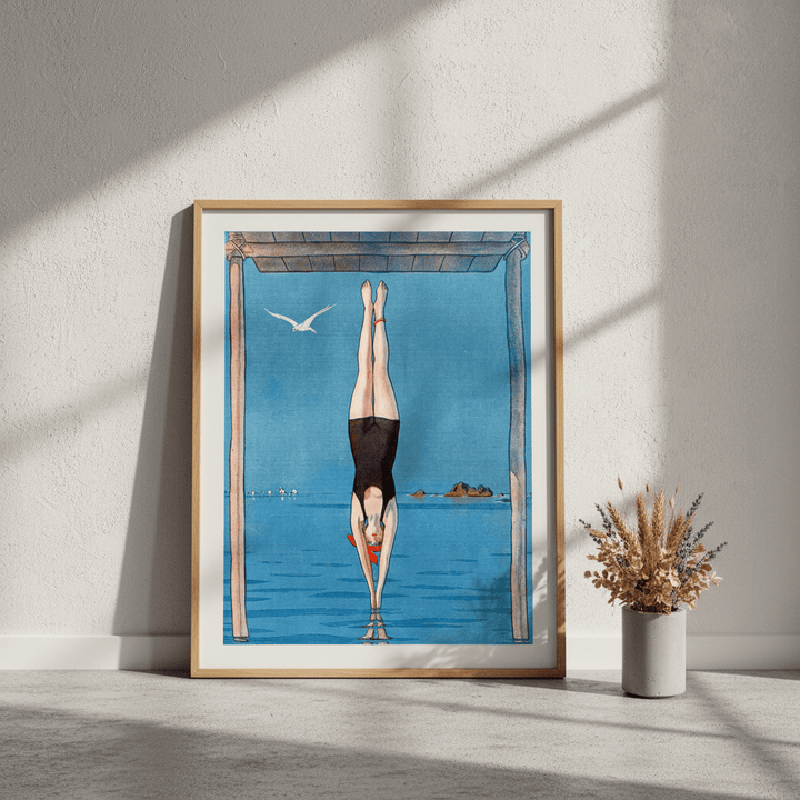 Le Longeon France Diving Vintage Poster wall - art - picture - poster