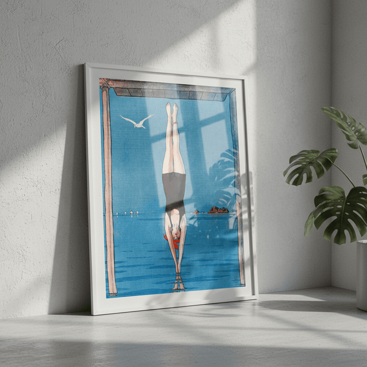 Le Longeon France Diving Vintage Poster wall - art - picture - poster